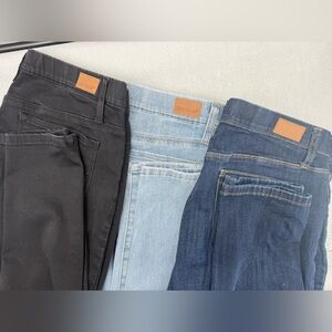 Judy Blue elastic waist pull on skinny fit jeans Lot of 3  juniors size 15/32